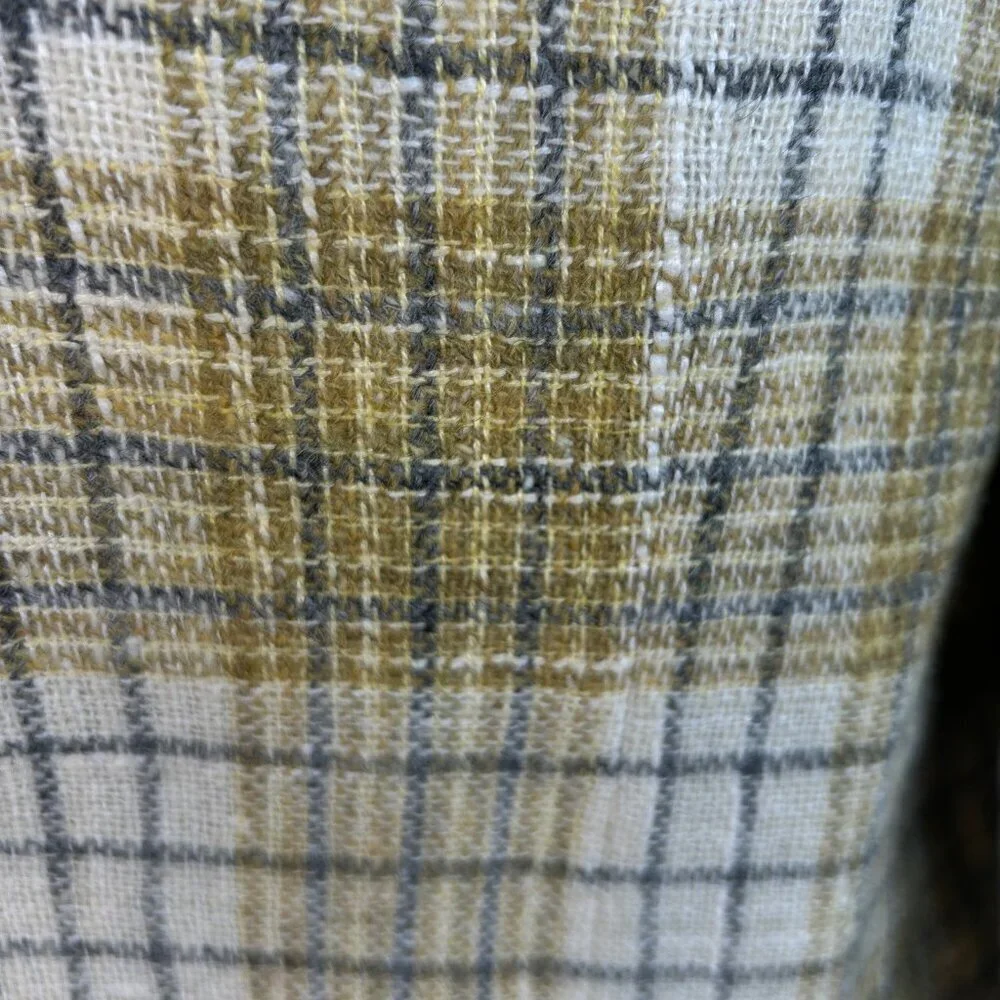 Trojan Deluxe Vintage 80s Men’s Ivory Gold Plaid Sport Coat Blazer Size 38-40R